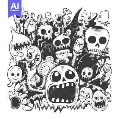 Popular premium asset: A Group of Cartoonish Skulls and Monsters