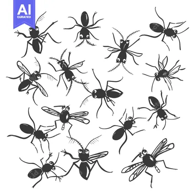 Aset premium populer: A Group of Cartoon Mosquitoes with Big Eyes and Long Legs