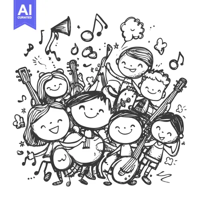 Popular premium asset: A Group of Happy Children Playing Music Together