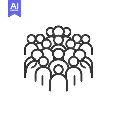Aset premium populer: A Group of Simple Line Drawn People Figures