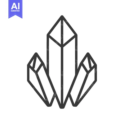 Premium design asset: A Group of Three Geometrically Shaped Crystals