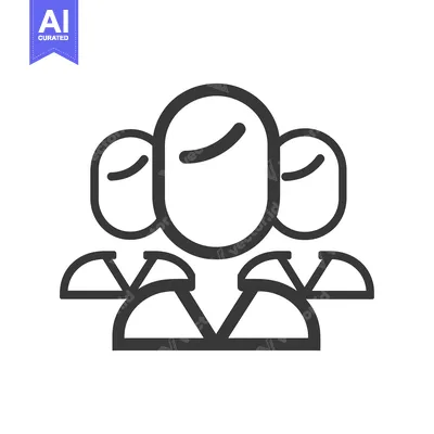 Aset premium populer: A group of three stylized human figures in a line