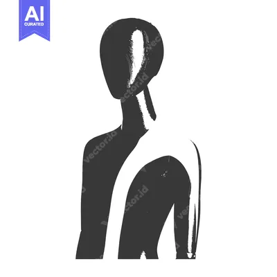 Aset premium populer: A Grunge Style Silhouette of a Mannequin