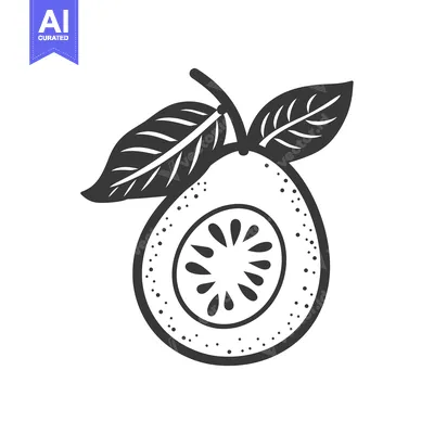 Premium design asset: A Half-Sliced Kiwi Fruit with Leaves