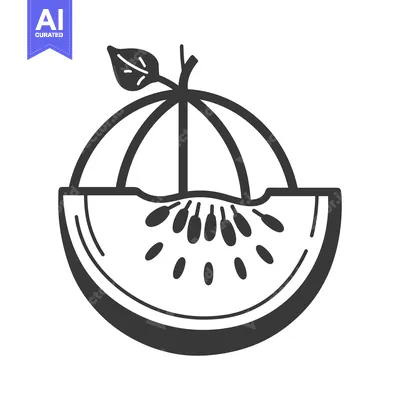 Popular premium asset: A Half-Sliced Watermelon With a Leaf and Stem on Top