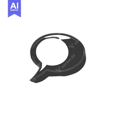 Aset desain premium: A Hand-Drawn Black and White Speech Bubble
