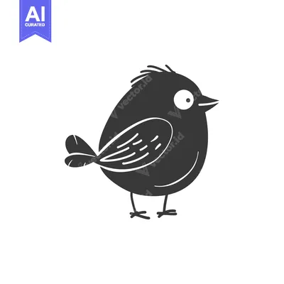 Aset desain premium: A Hand-Drawn Illustration of a Cartoon Bird with a Single Large Eye