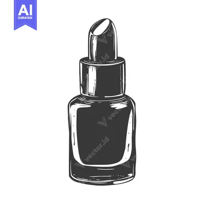 Premium design asset: A Hand-Drawn Illustration of a Glass Dropper Bottle