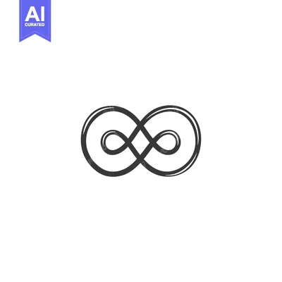 Aset premium populer: A Hand-Drawn Infinity Symbol in Black on a White Background