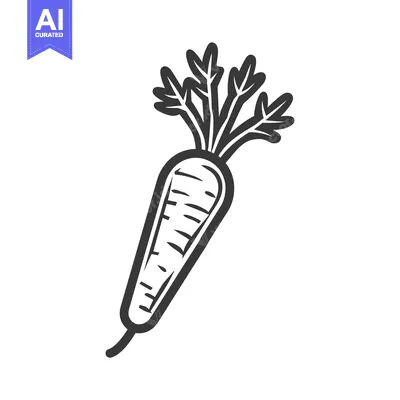 Aset premium populer: A Hand-Drawn Outline Illustration of a Single Carrot