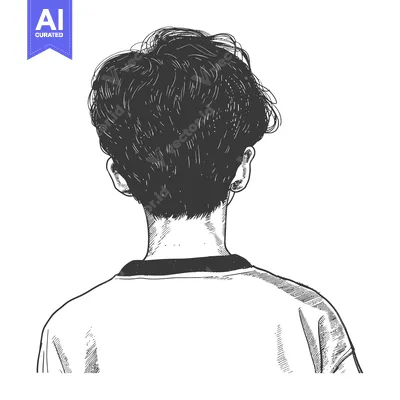 Aset premium populer: A Hand-Drawn Sketch of a Person's Back and Neck