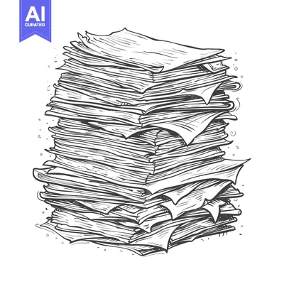 A Hand-Drawn Sketch of a Stack of Papers