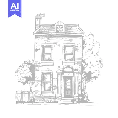 Popular premium asset: A Hand-Drawn Sketch of a Two-Story Brick House with a Front Yard