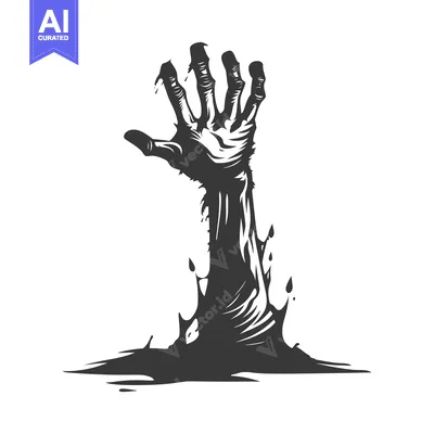 Aset desain premium: A Hand Emerging from Dark Liquid