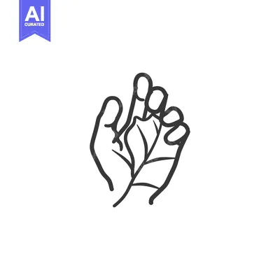 Premium design asset: A Hand Holding a Single Leaf