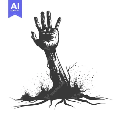 A Hand Reaching Up From The Ground With A Star