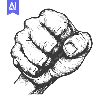 A Hand with a Clenched Fist Pointing Forward