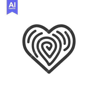 Aset premium populer: A heart with concentric circles forming a spiral
