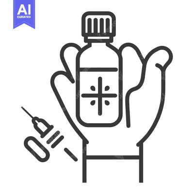 Popular premium asset: A Hand Holding Medicine Bottle with Syringe and Capsule