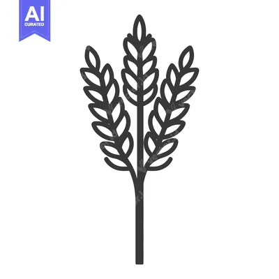 Aset premium populer: An Isolated Graphic Depiction of a Stalk of Wheat