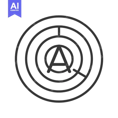 Aset desain premium: A Concentric Circle Design With A Letter A Inside Of It