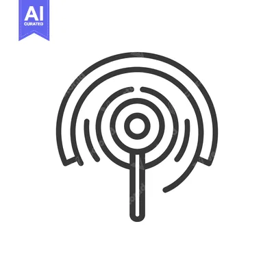 Aset premium populer: A simple black and white representation of a network antenna