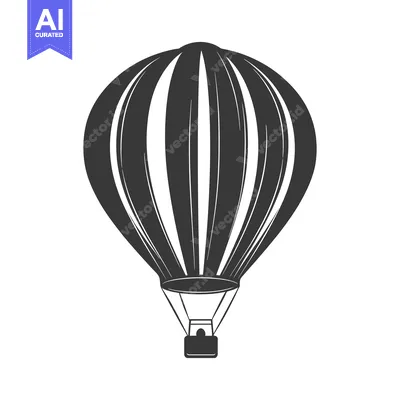 Popular premium asset: A grayscale illustration of a classic hot air balloon design