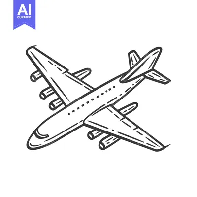 Premium design asset: Vector illustration depicts a large passenger airplane in flight