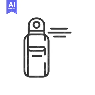 Premium design asset: Minimalist Deodorant Spray Icon with Vapor Trails, Clean Line Art