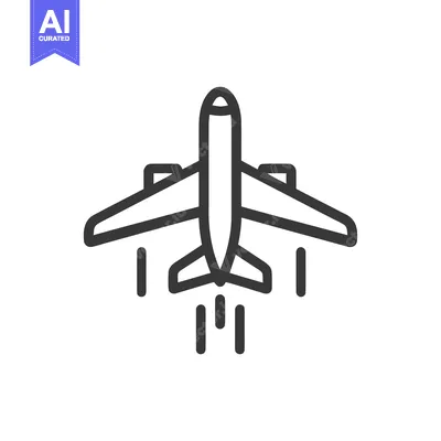 Aset premium populer: Airplane Takeoff Icon: Minimalist Design with Propulsion Illustration