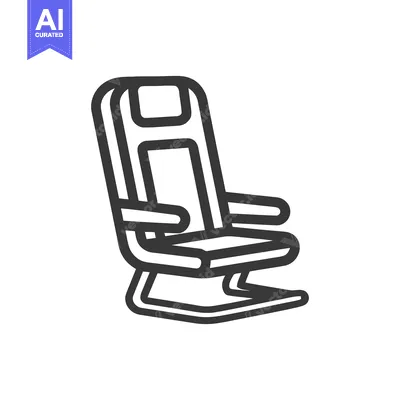 Popular premium asset: Isolated Airline Seat Icon: Bold Outline on White Background