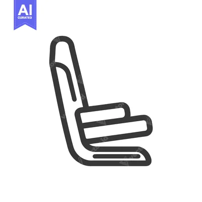 Aset desain premium: Minimalist Outline Icon of a Modern Chair Design on White Background