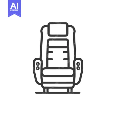 Aset premium populer: Minimalist Massage Chair Icon: Modern Relaxation Symbol in Black and W