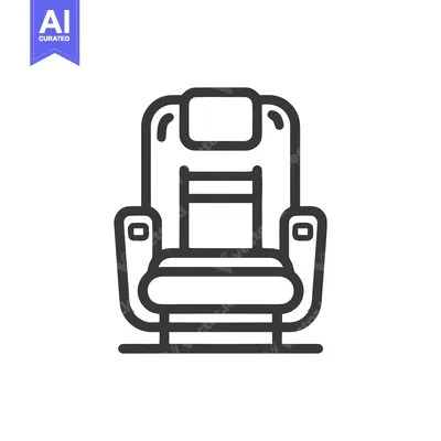 Premium design asset: Minimalist Massage Chair Icon: Modern Relaxation Symbol in Bold Outlin