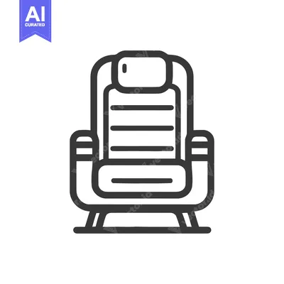 Aset premium populer: Minimalist Icon of a Comfortable Armchair with Headrest and Cushions
