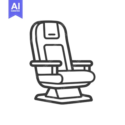 Aset desain premium: Modern Armchair Icon: Minimalist Design with Bold Outline on White