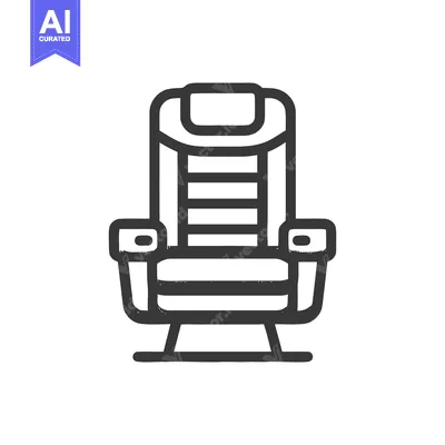 Aset desain premium: Minimalist Icon of a Comfortable Armchair with Headrest and Armrests
