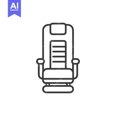 Premium design asset: Minimalist Line Art: Modern Recliner Chair Icon on White Background