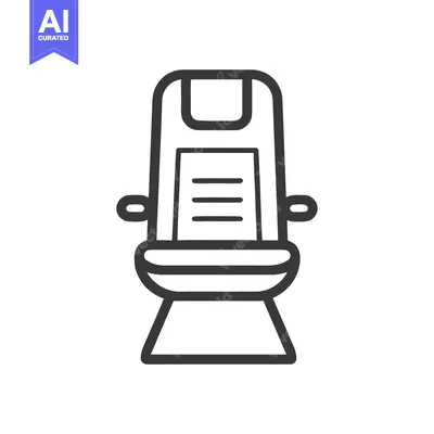 Premium design asset: Minimalist Icon of a Chair with Armrests and Three Horizontal Lines