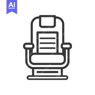 Premium design asset: Minimalist Icon of a Comfortable Armchair with Headrest and Cushions