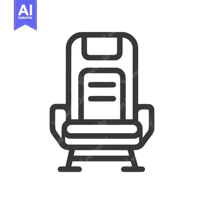 Aset desain premium: Minimalist Icon of Armchair: Modern, Bold Outline Design on White Back