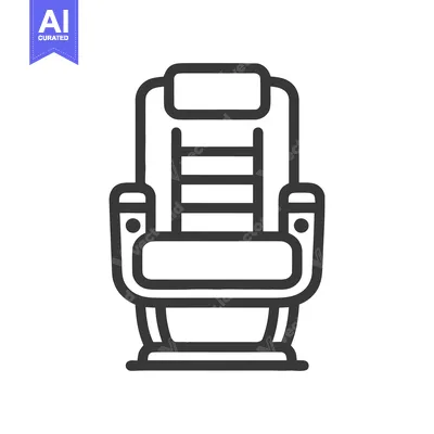 Aset desain premium: Minimalist Icon of a Comfortable Armchair with Headrest and Armrests