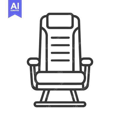 Premium design asset: Minimalist Icon of Executive Office Chair with Headrest and Armrests