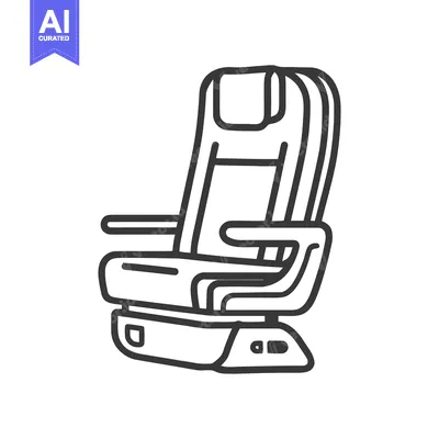 Aset premium populer: Airplane Seat Outline: Comfortable Travel, Modern Design, Minimalist I