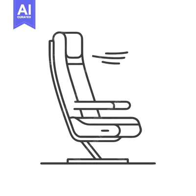 Aset desain premium: Airplane Seat Icon: Minimalist Line Art for Travel and Comfort