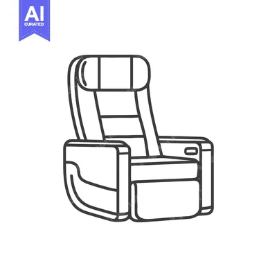 Aset premium populer: Minimalist Recliner Illustration: Modern Comfort and Relaxation Icon