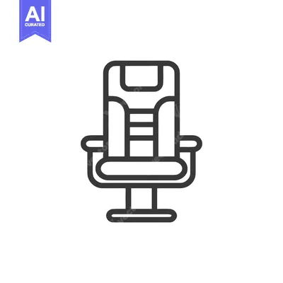 Minimalist Line Art: Modern Gaming Chair Icon on White Background