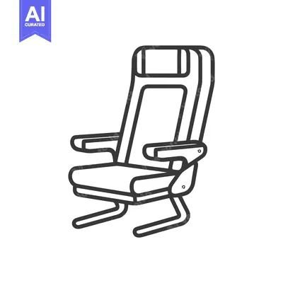 Airplane Seat Icon: Minimalist Line Art for Travel and Transportation