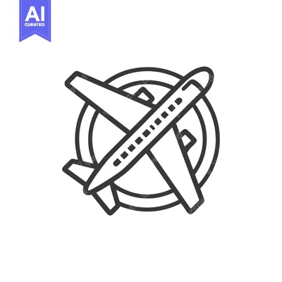 Aset desain premium: Airplane Icon: Minimalist Design for Travel and Transportation