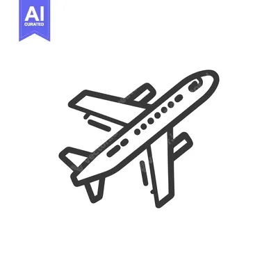 Aset desain premium: Airplane Icon: Bold Outline, Aviation Symbol, Modern Design, Travel Co